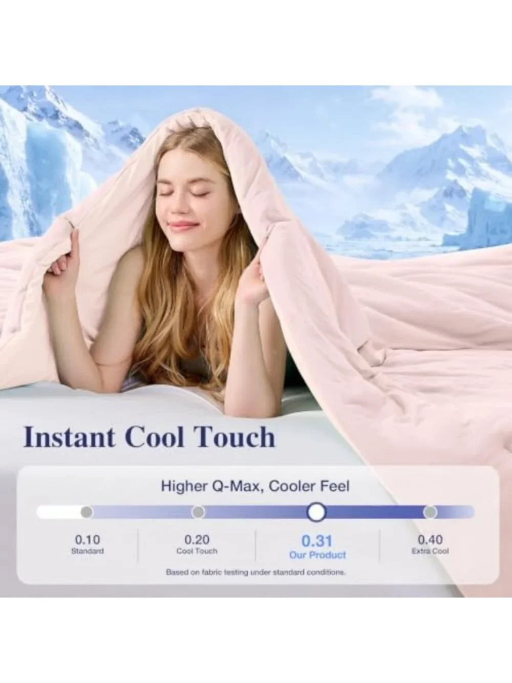 Lightweight Queen Cooling Comforter Set, Reversible Summer Bedding, ICY Surface